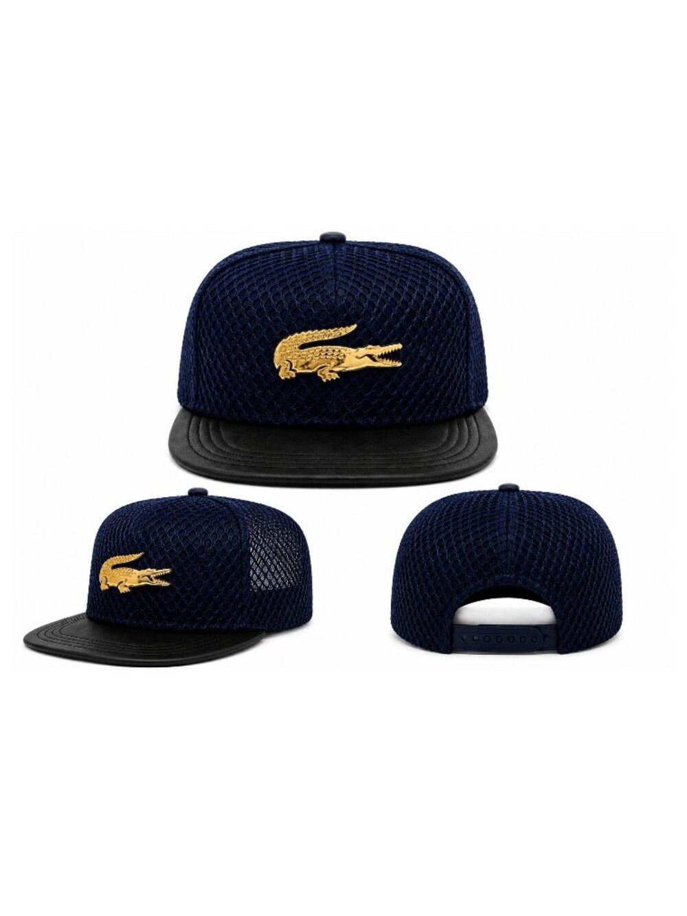 Adjustable Hat With Crocodile Logo - Navy